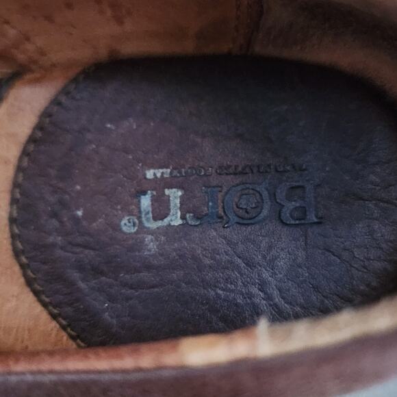 Born Concept Brown Slip on Ankle Bootie Chunky Block Heel Size 7.5 - Picture 5 of 8